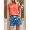 image:imageCicy Bell Womens Baggy High Waisted Jean Shorts Summer Wide Leg Jorts Casual Drawstring Denim ShortsBlue