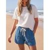 image:imageCicy Bell Womens Baggy High Waisted Jean Shorts Summer Wide Leg Jorts Casual Drawstring Denim ShortsBlue