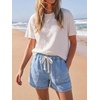 image:imageCicy Bell Womens Baggy High Waisted Jean Shorts Summer Wide Leg Jorts Casual Drawstring Denim ShortsLight Blue
