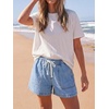 image:imageCicy Bell Womens Baggy High Waisted Jean Shorts Summer Wide Leg Jorts Casual Drawstring Denim ShortsLight Blue