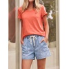 image:imageCicy Bell Womens Baggy High Waisted Jean Shorts Summer Wide Leg Jorts Casual Drawstring Denim ShortsLight Blue