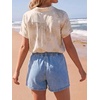 image:imageCicy Bell Womens Baggy High Waisted Jean Shorts Summer Wide Leg Jorts Casual Drawstring Denim ShortsLight Blue