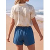 image:imageCicy Bell Womens Baggy High Waisted Jean Shorts Summer Wide Leg Jorts Casual Drawstring Denim ShortsNavy