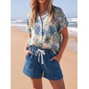 image:imageCicy Bell Womens Baggy High Waisted Jean Shorts Summer Wide Leg Jorts Casual Drawstring Denim ShortsNavy
