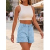 image:imageCicy Bell Womens Baggy High Waisted Jean Shorts Summer Wide Leg Jorts Casual Vintage Denim ShortsPale Blue
