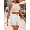 image:imageCicy Bell Womens Baggy High Waisted Jean Shorts Summer Wide Leg Jorts Casual Vintage Denim ShortsWhite