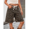 image:imageCicy Bell Womens High Waisted Denim Shorts Bermuda Baggy Drawstring Raw Hem Jorts Casual Knee Length Jean ShortsLeopard