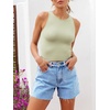 image:imageCicy Bell Womens High Waisted Jean Shorts Summer Baggy Stretchy Straight Leg Raw Hem Mom Denim Shorts