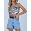 image:imageCicy Bell Womens High Waisted Jean Shorts Summer Baggy Stretchy Straight Leg Raw Hem Mom Denim Shorts