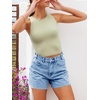 image:imageCicy Bell Womens High Waisted Jean Shorts Summer Baggy Stretchy Straight Leg Raw Hem Mom Denim Shorts