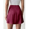 image:imageCicy Bell Womens Satin Mini Skirt Casual High Waisted Side Slit Aline Work Skirts with ShortsBurgundy