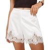 image:imageCicy Bell Womens Satin Silk Lace Shorts Y2K Micro Mini Shorts Low Rise Coquette Lounge Half Slip French Knickers Pj BottomsWhite