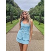 image:imageCicy Bell Womens Summer 2 Piece Outfits Sleeveless Scoop Neck Fitted Blazer Vest Matching Set Mini Skirt Short Suit Work Sets US Alpha Small Regular Regular Sky Blue