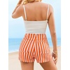 image:imageCicy Bell Womens Summer Striped Jean Shorts Casual High Waisted Wide Leg Denim Shorts Beach Vacation JortsPinkorange