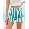 image:imageCicy Bell Womens Summer Striped Jean Shorts Casual High Waisted Wide Leg Denim Shorts Beach Vacation JortsStyle Cgreen