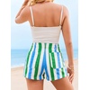 image:imageCicy Bell Womens Summer Striped Jean Shorts Casual High Waisted Wide Leg Denim Shorts Beach Vacation JortsStyle Cgreen