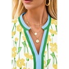 image:imageCicy Bell Womens V Neck Floral Mini Dress Short Puff Sleeve Patchwork Summer Casual Boho DressesYellow