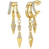 image:imageCicy Bell Dangle Earrings For Women 18k Gold Plated Triple Huggie Cute Statement Chain Dainty Drop Earrings Trendy JewelryStyle DGold