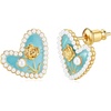 image:imageCicy Bell Heart Stud Earrings for Women 18K Gold Plated 925 Sterling Silver Rose Flower Pearl Trendy Elegant Earrings Jewelry Valentines DayGold