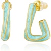 image:imageCicy Bell Twisted Hoop Earrings for Women Alloy Vintage Enamel Oil Dripping 925 Sterling Silver Needle Round Huggie Earring Jewelry GiftsStyle BGold