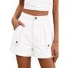 image:imageCicy Bell Womens Baggy High Waisted Jean Shorts Summer Wide Leg Cargo Jorts with Flap PocketsWhite