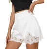 image:imageCicy Bell Womens Satin Silk Lace Shorts Y2K Micro Mini Shorts Low Rise Coquette Lounge Half Slip French Knickers Pj BottomsWhite