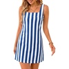 image:imageCicy Bell Womens Summer Striped Denim Mini Dresses Square Neck Sleeveless Short Sundress Vacation Beach Tank Jean Dress BlueXL