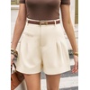 image:imageCicy Bell Dress Shorts for Women High Waisted Dressy Casual Shorts Wide Leg Business Work Pleated Trouser with PocketsBeige