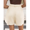 image:imageCicy Bell Dress Shorts for Women High Waisted Dressy Casual Shorts Wide Leg Business Work Pleated Trouser with PocketsBeige