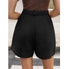 image:imageCicy Bell Dress Shorts for Women High Waisted Dressy Casual Shorts Wide Leg Business Work Pleated Trouser with PocketsBlack
