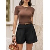 image:imageCicy Bell Dress Shorts for Women High Waisted Dressy Casual Shorts Wide Leg Business Work Pleated Trouser with PocketsBlack