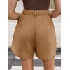 image:imageCicy Bell Dress Shorts for Women High Waisted Dressy Casual Shorts Wide Leg Business Work Pleated Trouser with PocketsBrown