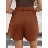 image:imageCicy Bell Dress Shorts for Women High Waisted Dressy Casual Shorts Wide Leg Business Work Pleated Trouser with PocketsCoffee