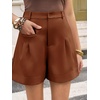 image:imageCicy Bell Dress Shorts for Women High Waisted Dressy Casual Shorts Wide Leg Business Work Pleated Trouser with PocketsCoffee