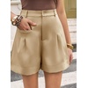 image:imageCicy Bell Dress Shorts for Women High Waisted Dressy Casual Shorts Wide Leg Business Work Pleated Trouser with PocketsKhaki