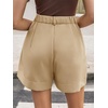 image:imageCicy Bell Dress Shorts for Women High Waisted Dressy Casual Shorts Wide Leg Business Work Pleated Trouser with PocketsKhaki