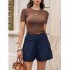 image:imageCicy Bell Dress Shorts for Women High Waisted Dressy Casual Shorts Wide Leg Business Work Pleated Trouser with PocketsNavy