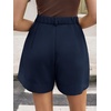 image:imageCicy Bell Dress Shorts for Women High Waisted Dressy Casual Shorts Wide Leg Business Work Pleated Trouser with PocketsNavy