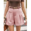 image:imageCicy Bell Dress Shorts for Women High Waisted Dressy Casual Shorts Wide Leg Business Work Pleated Trouser with PocketsPink