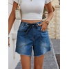 image:imageCicy Bell Women Drawstring High Rise Denim Shorts Summer Casual Wide Leg Jorts Boyfriend Baggy Jeans Short Pants with PocketsBlue