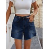 image:imageCicy Bell Women Drawstring High Rise Denim Shorts Summer Casual Wide Leg Jorts Boyfriend Baggy Jeans Short Pants with PocketsNavy