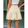 image:imageCicy Bell Womens Bubble Mini Skirt Casual Elastic Waist Y2k Puffy Summer Aline Skirts SkortsBeige