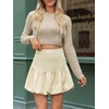 image:imageCicy Bell Womens Bubble Mini Skirt Casual Elastic Waist Y2k Puffy Summer Aline Skirts SkortsBeige