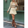 image:imageCicy Bell Womens Bubble Mini Skirt Casual Elastic Waist Y2k Puffy Summer Aline Skirts SkortsBeige