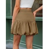 image:imageCicy Bell Womens Bubble Mini Skirt Casual Elastic Waist Y2k Puffy Summer Aline Skirts SkortsBrown