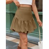 image:imageCicy Bell Womens Bubble Mini Skirt Casual Elastic Waist Y2k Puffy Summer Aline Skirts SkortsBrown