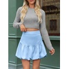 image:imageCicy Bell Womens Bubble Mini Skirt Casual Elastic Waist Y2k Puffy Summer Aline Skirts SkortsSky Blue