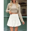 image:imageCicy Bell Womens Bubble Mini Skirt Casual Elastic Waist Y2k Puffy Summer Aline Skirts SkortsWhite