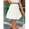 image:imageCicy Bell Womens Bubble Mini Skirt Casual Elastic Waist Y2k Puffy Summer Aline Skirts SkortsWhite