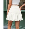 image:imageCicy Bell Womens Bubble Mini Skirt Casual Elastic Waist Y2k Puffy Summer Aline Skirts SkortsWhite
